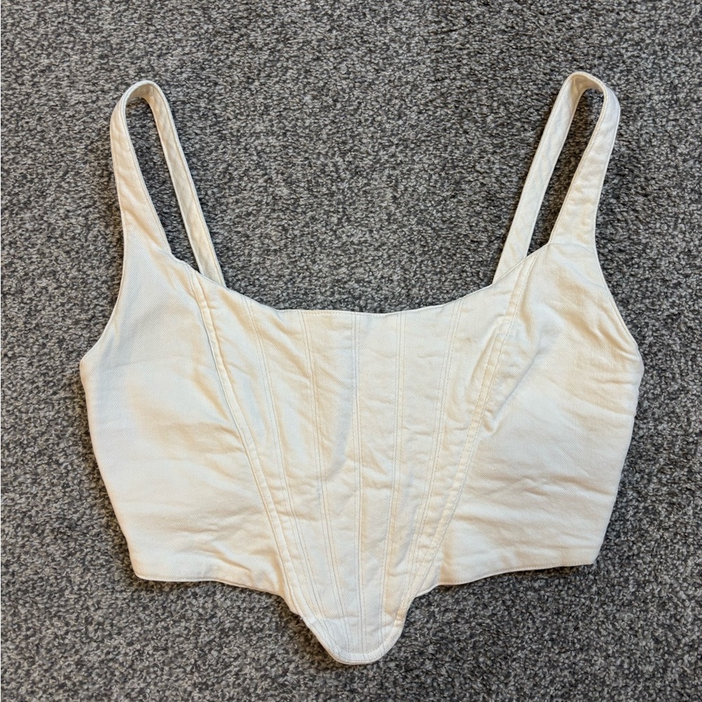 Zara Cream Corset Bra Top